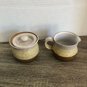 Rustic Pottery Sugar and Creamer Set